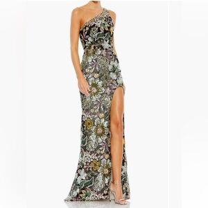 Mac Duggal Floral Sequin Gown